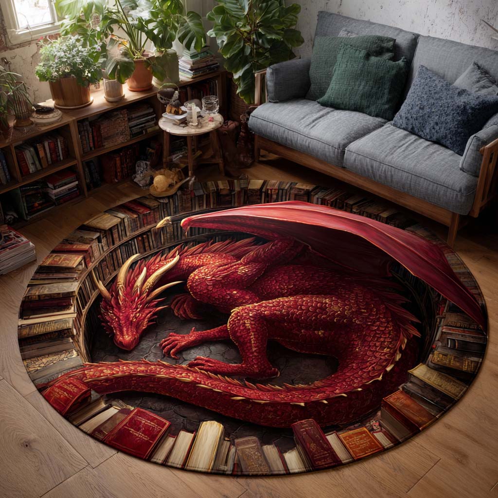 Literary Guardian Dragon Round Carpet NCU0HH1917