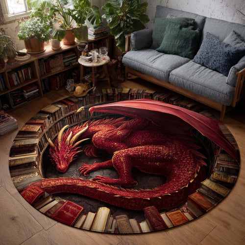 Literary Guardian Dragon Round Carpet NCU0HH1917