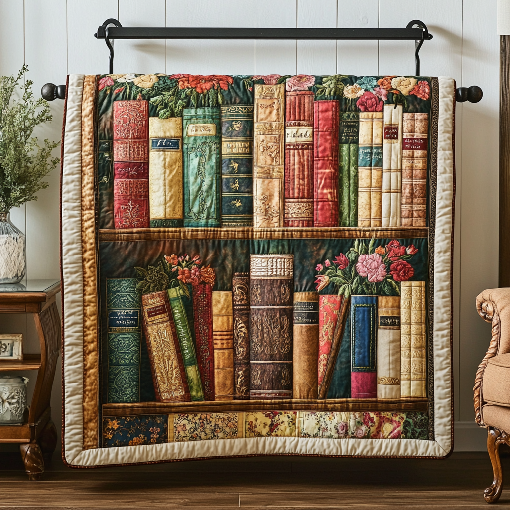 Literary Haven Quilted Blanket NCU0DK5231