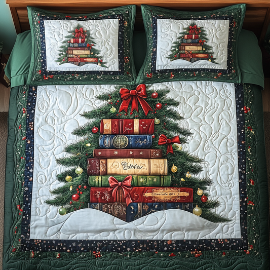 Literary Holiday 3-Piece Quilted Bedding Set NCU0TL2119