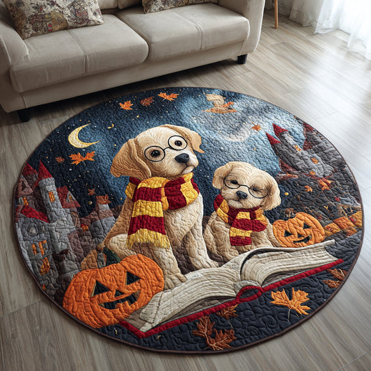 Literary Labrador Retriever Quilted Round Mat NCU0HH565