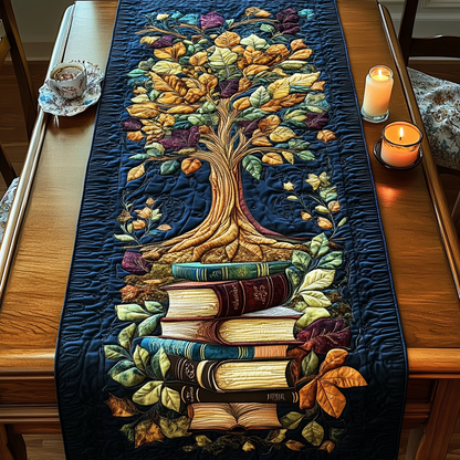 Literary Leaves Quilted Table Runner NCU0VH4333