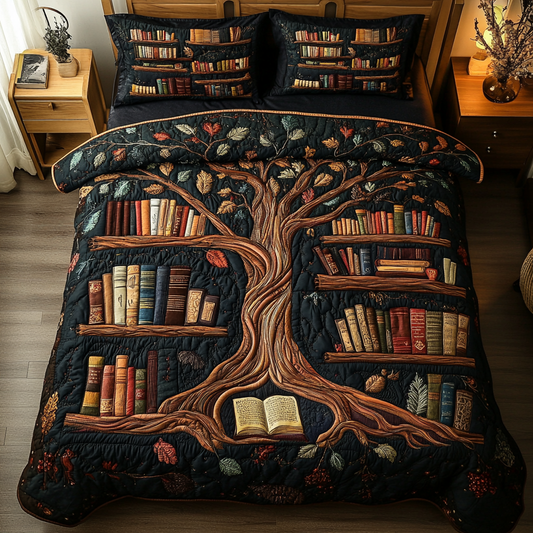 Literary Linens 3-Piece Quilted Bedding Set NCU0VH4309