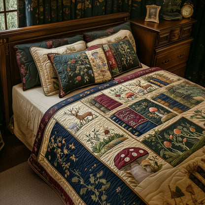 Literary Wilderness Charm 3-Piece Quilted Bedding Set NCU0PT4988