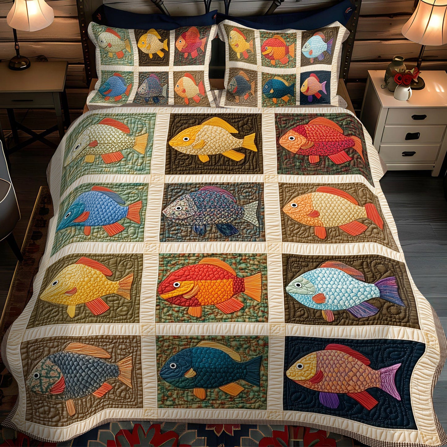 Little Anglers 3-Piece Quilted Bedding Set NCU0PT6953