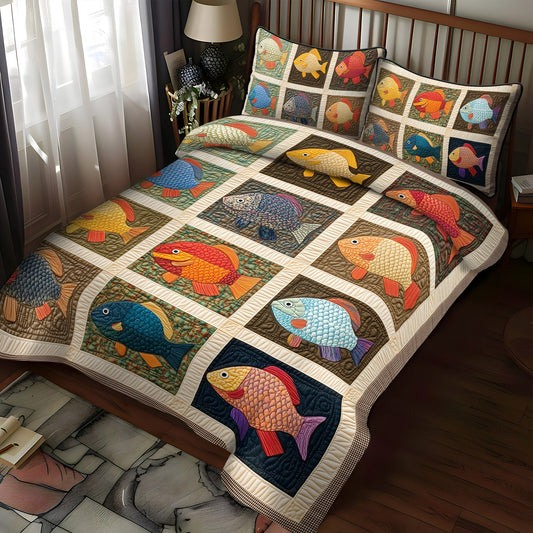 Little Anglers 3-Piece Quilted Bedding Set NCU0PT6953