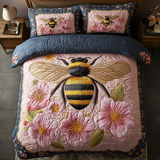 Little Bee 3-Piece Quilted Bedding Set NCU0DK8913