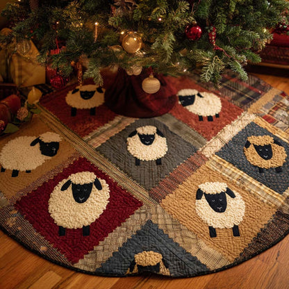 Little Lamb Christmas Quilted Tree Skirt NCU0NT10794