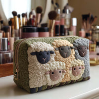 Little Lambs Quilted Makeup Bag NCU0NT10387