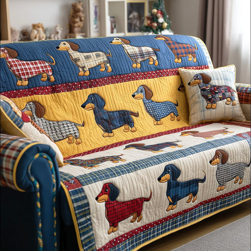 Little Long Dog Quilted Sofa Cover NCU0TD2132