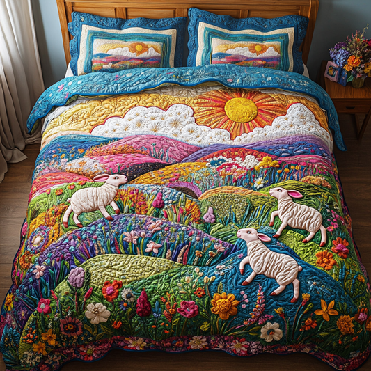 Little Sheep 3-Piece Quilted Bedding Set NCU0DK3962