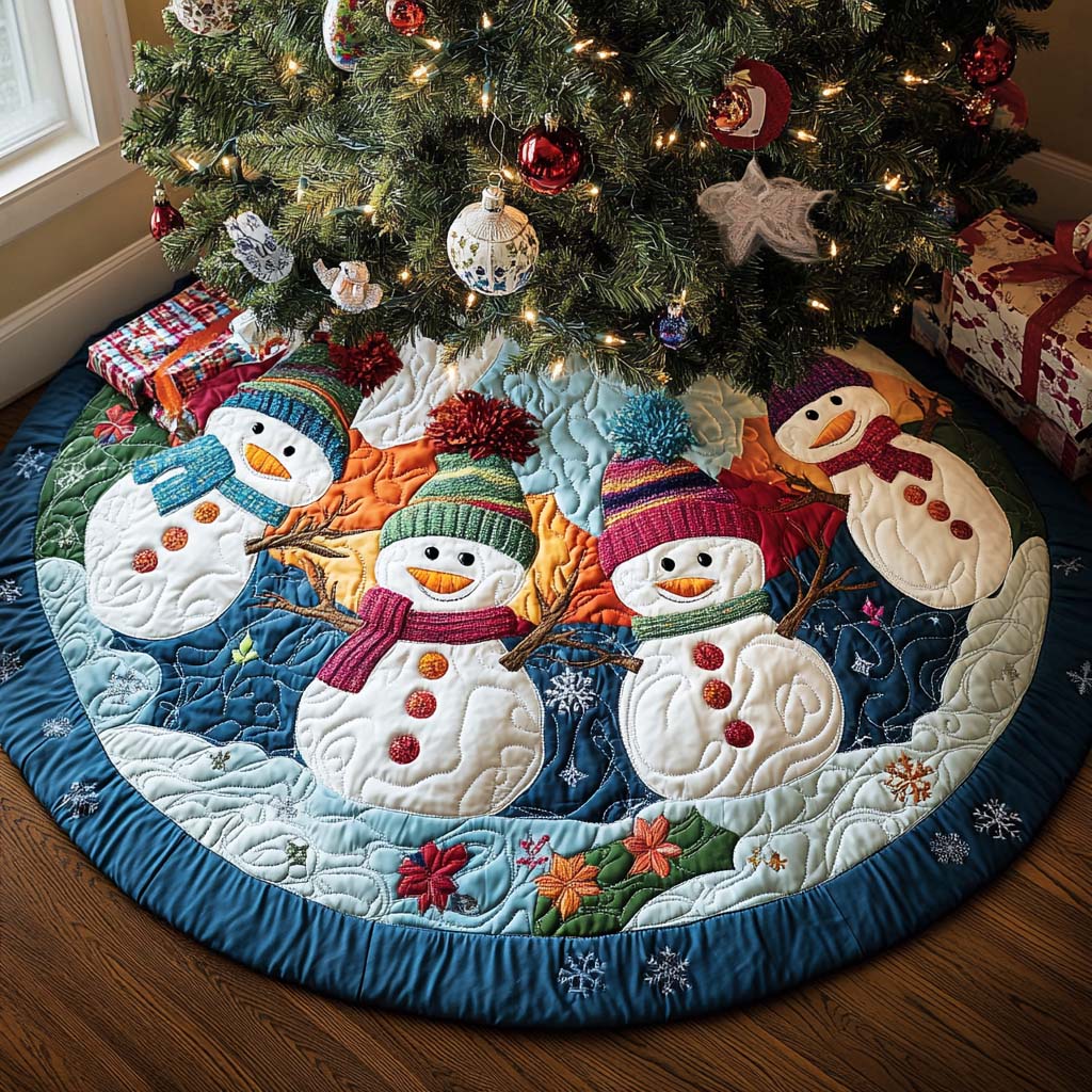 Little Snow Christmas Quilted Tree Skirt NCU0NT11102