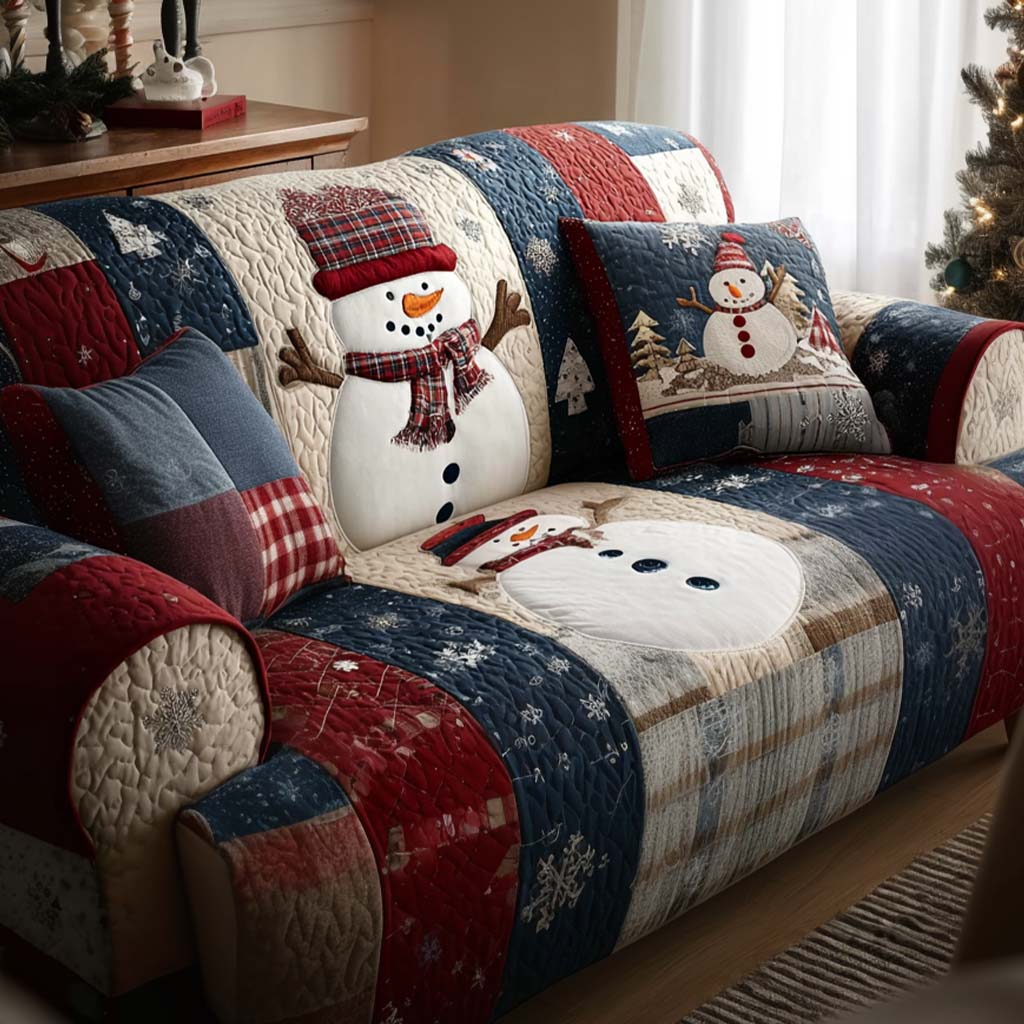 Little Snowflake Quilted Sofa Cover NCU0NT11056