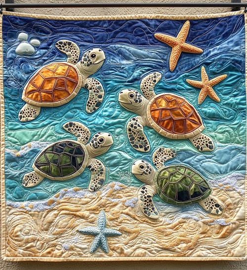 Little Turtle Art Quilt Hanging NCU0DV808