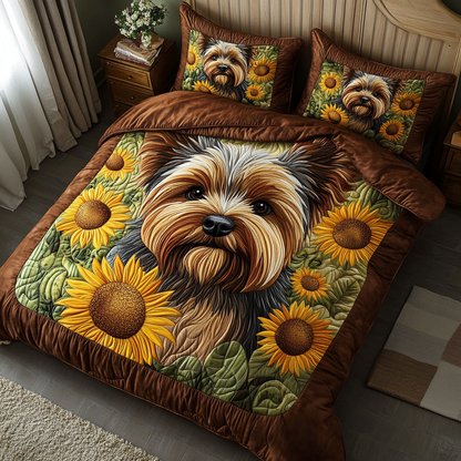 Little Yorkie 3-Piece Quilted Bedding Set NCU0DV5605