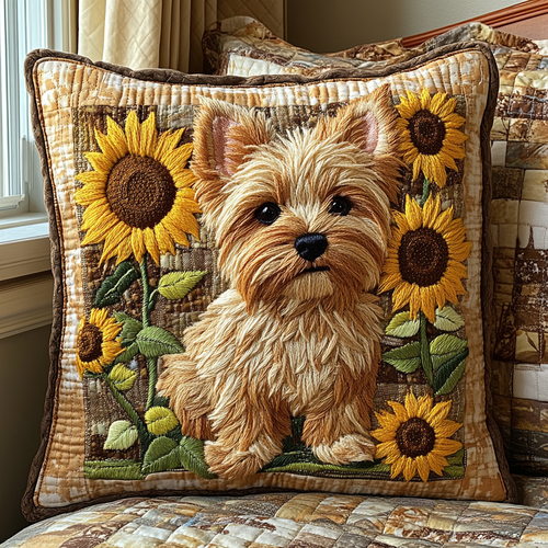 Little Yorkie Quilted Pillow Case NCU0DV5635