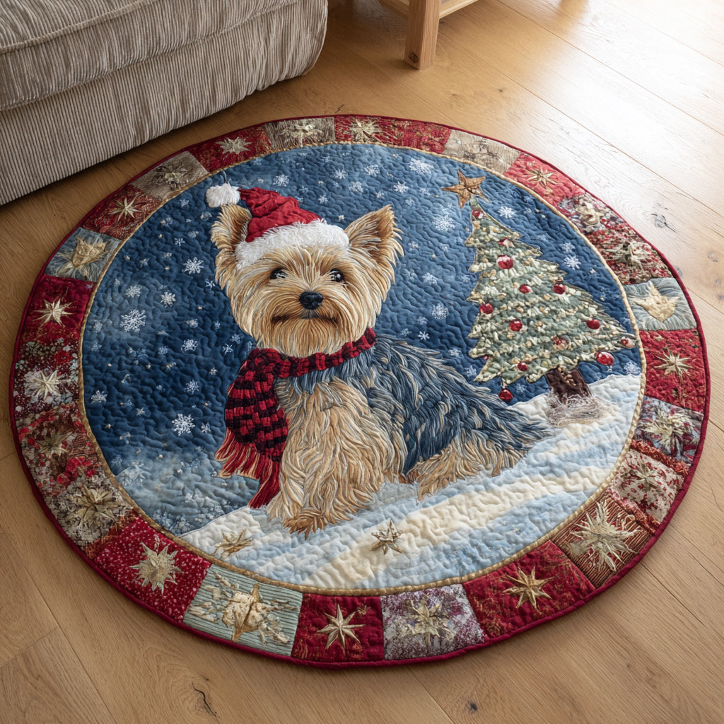 Little Yorkie Quilted Round Mat NCU0HH734