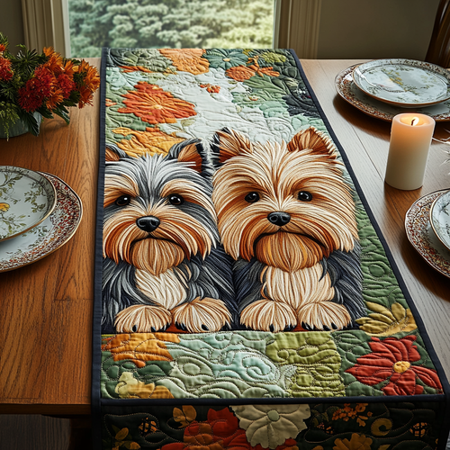 Little Yorkie Quilted Table Runner NCU0DV5831