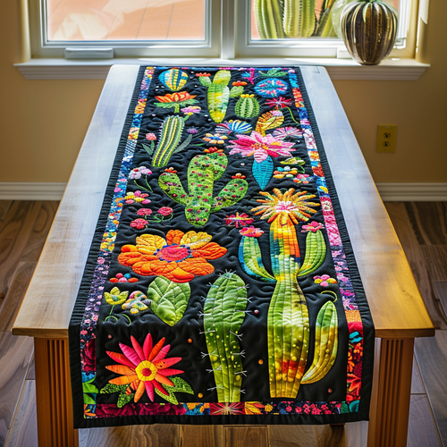 Lively Cactus Garden Quilted Table Runner NCU0PD115