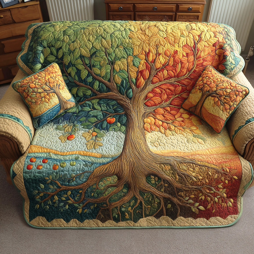 Tree Of Life Quilted Sofa Cover NCU0VT370