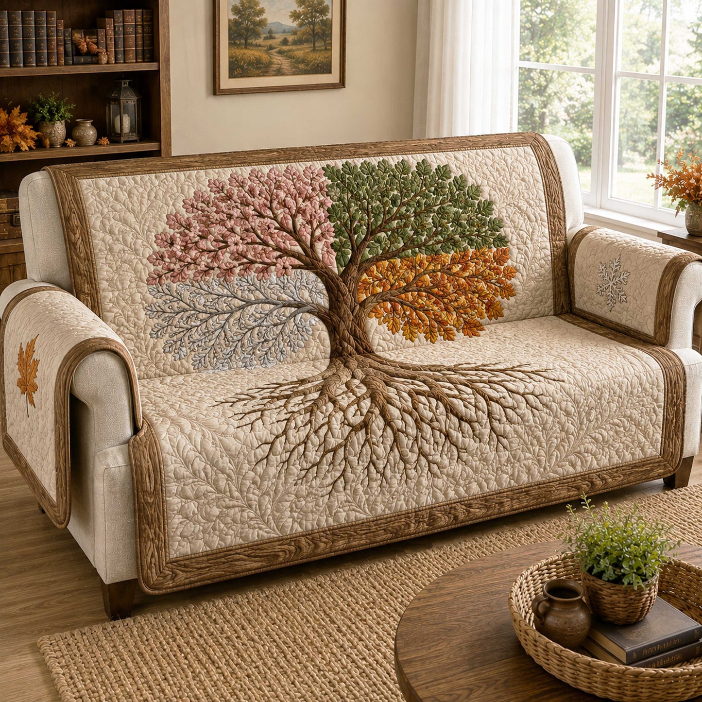 Living Roots Quilted Sofa Cover NCU0TD3169