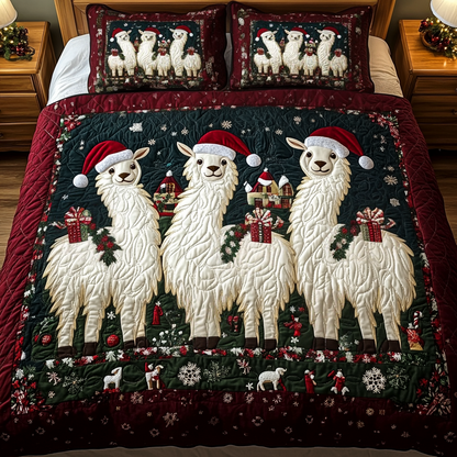 Llama Wonderland 3-Piece Quilted Bedding Set NCU0VH1001