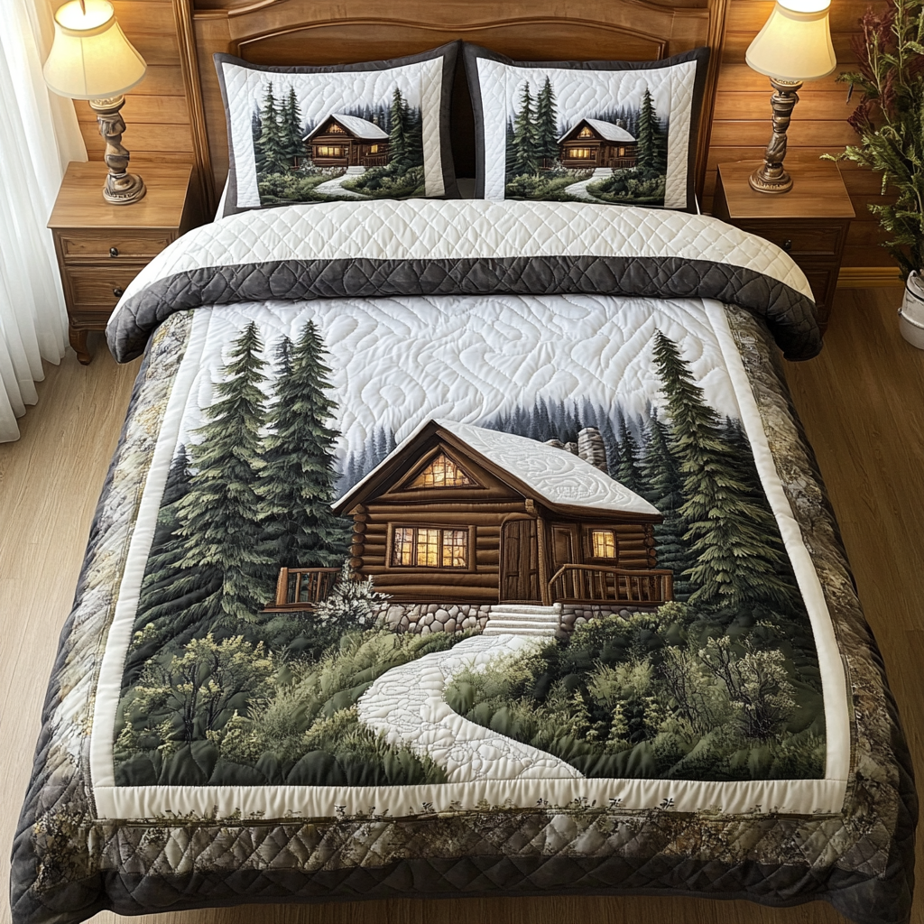 Lodge Life Designs 3-Piece Quilted Bedding Set NCU0DV2713