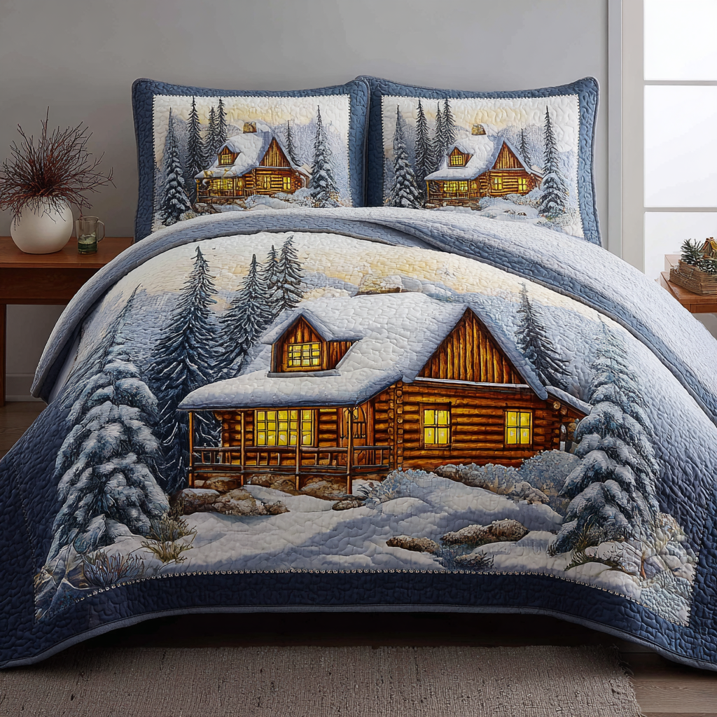 Log Cabin Dream 3-Piece Quilted Bedding Set NCU0DK11072