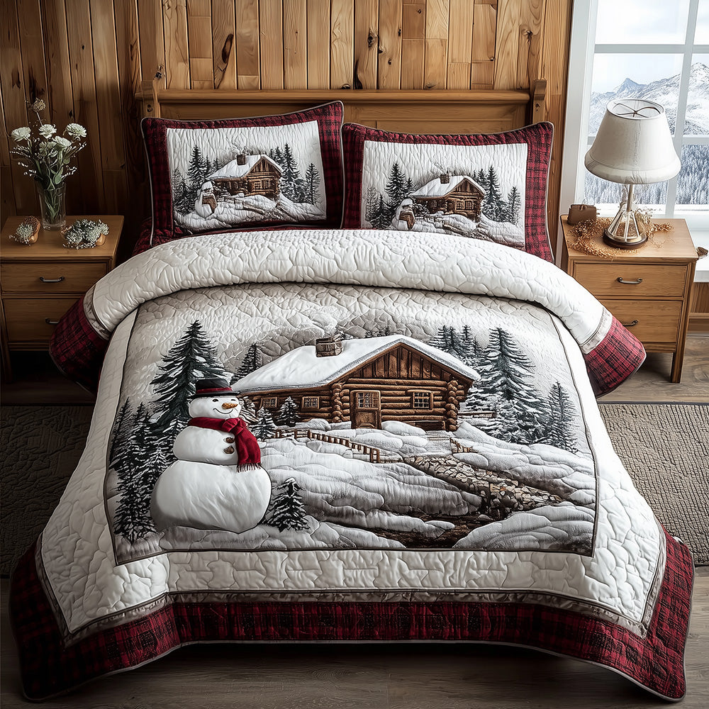Log Cabin Serenity 3-Piece Quilted Bedding Set NCU0TH3895