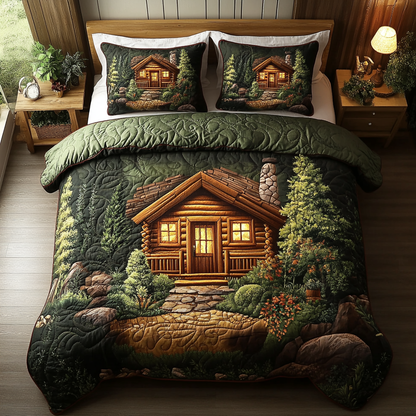 Log Cabin Vibes 3-Piece Quilted Bedding Set NCU0DK7343