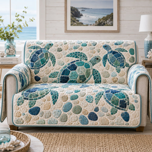 Loggerhead Marine Drift Quilted Sofa Cover NCU0VL3969