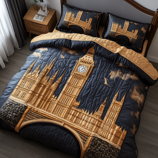 London Bridge 3-Piece Quilted Bedding Set NCU0VH4738