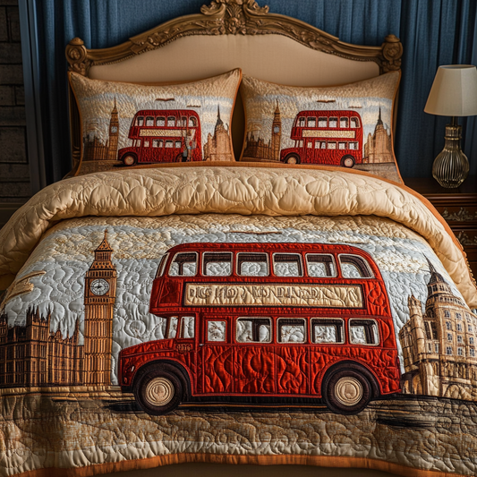 London Charm 3-Piece Quilted Bedding Set NCU0VH4759