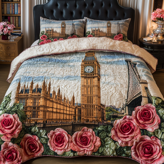 London Pride 3-Piece Quilted Bedding Set NCU0VH4767