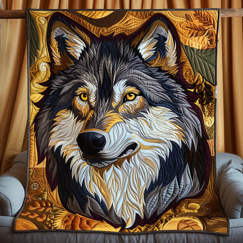 Lone Wolf Elegance Quilted Blanket NCU0NT130