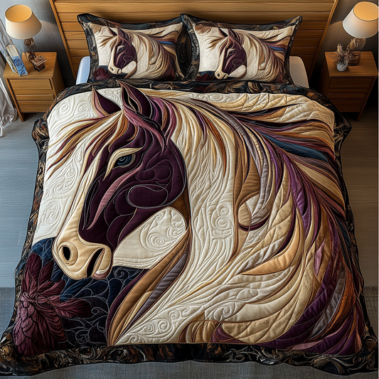 Lone Horse 3-Piece Quilted Bedding Set NCU0DK8058