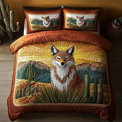 Lone Howl 3-Piece Quilted Bedding Set NCU0DK6590