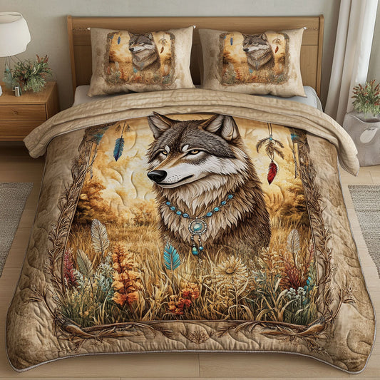 Lone Howl 3-Piece Quilted Bedding Set NCU0NT2558