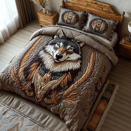 Lone Howl 3-Piece Quilted Bedding Set NCU0PT4394