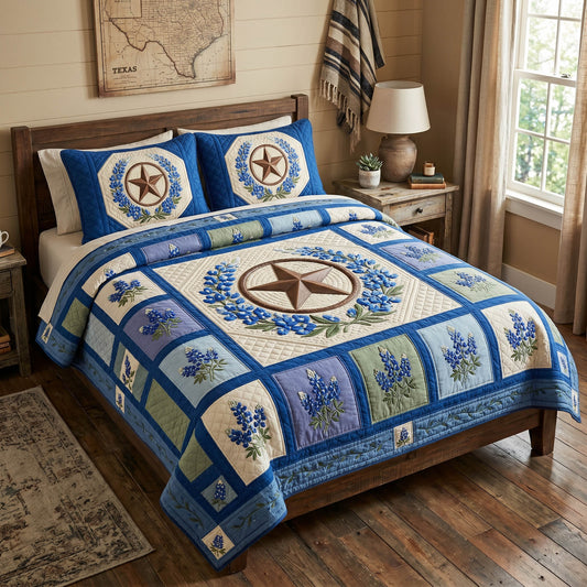 Lone Petals 3-Piece Quilted Bedding Set NCU0TD2774