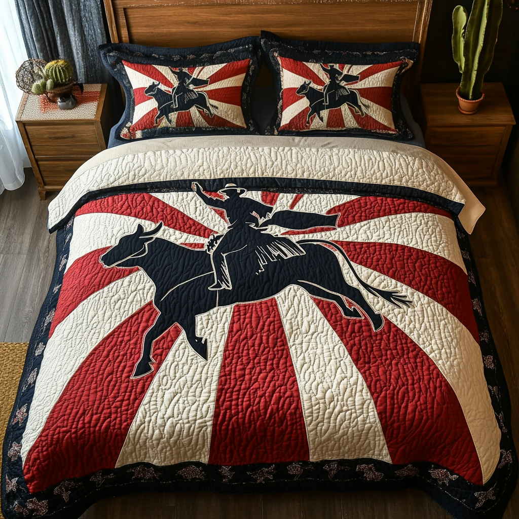 Lone Rider 3-Piece Quilted Bedding Set NCU0DK6753 – Vantique
