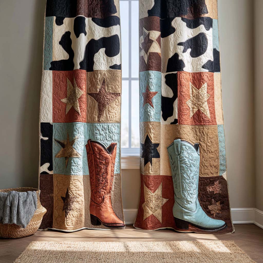 Lone Rider Boots Quilted Curtains NCU0XD2136