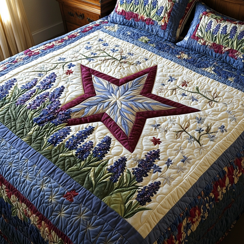 Lone Shine 3-Piece Quilted Bedding Set NCU0DK6762