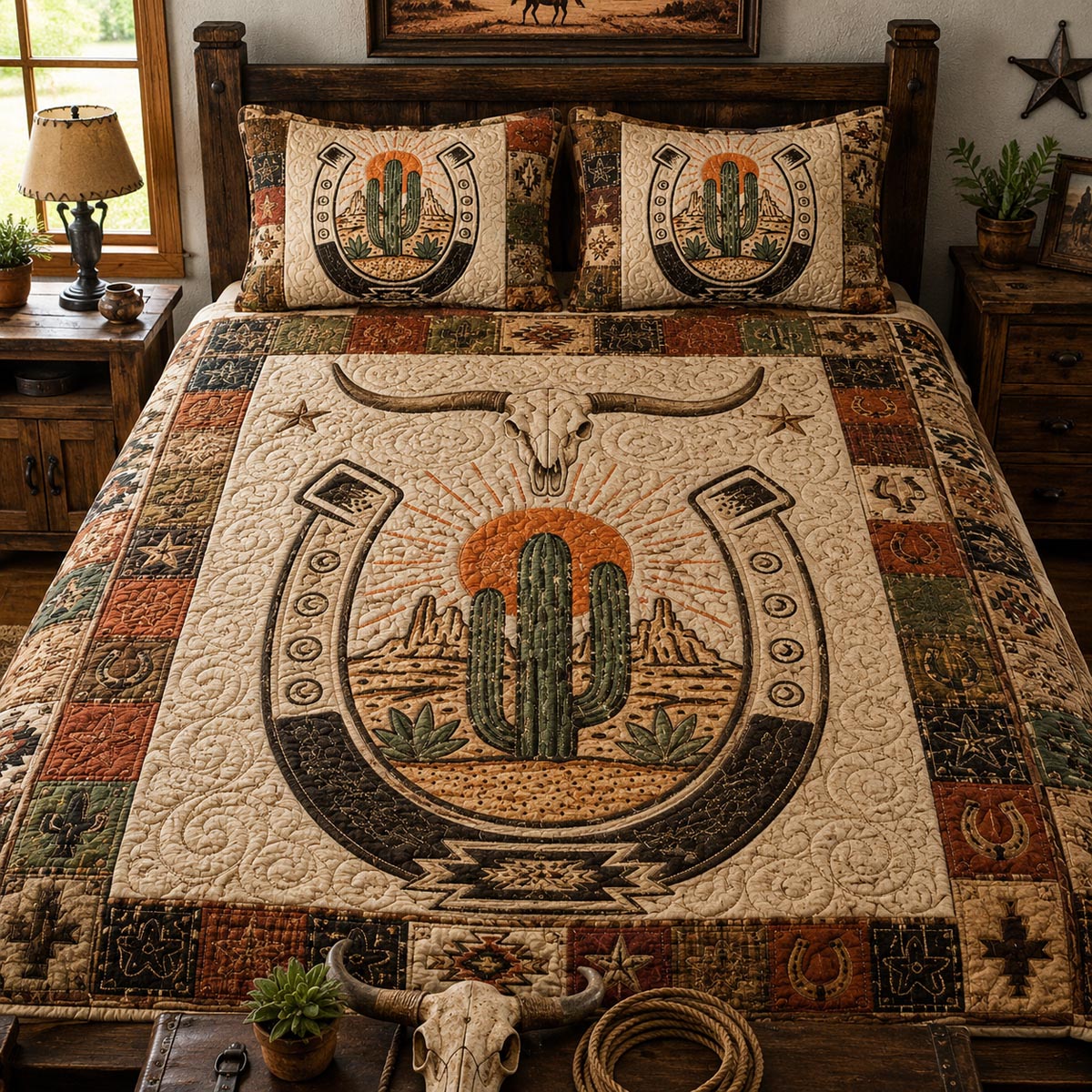 Lone Spur Horizon 3-Piece Quilted Bedding Set NCU0DV9771