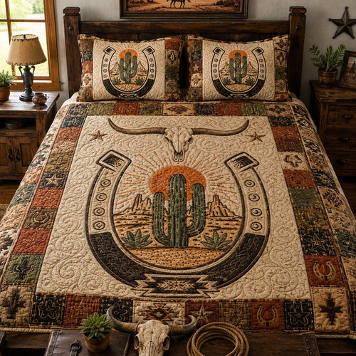 Lone Spur Horizon 3-Piece Quilted Bedding Set NCU0DV9771