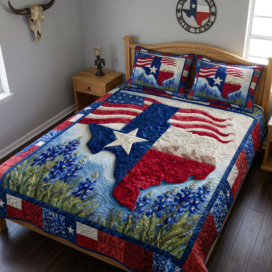 Lone Star 3-Piece Quilted Bedding Set NCU0NT12758