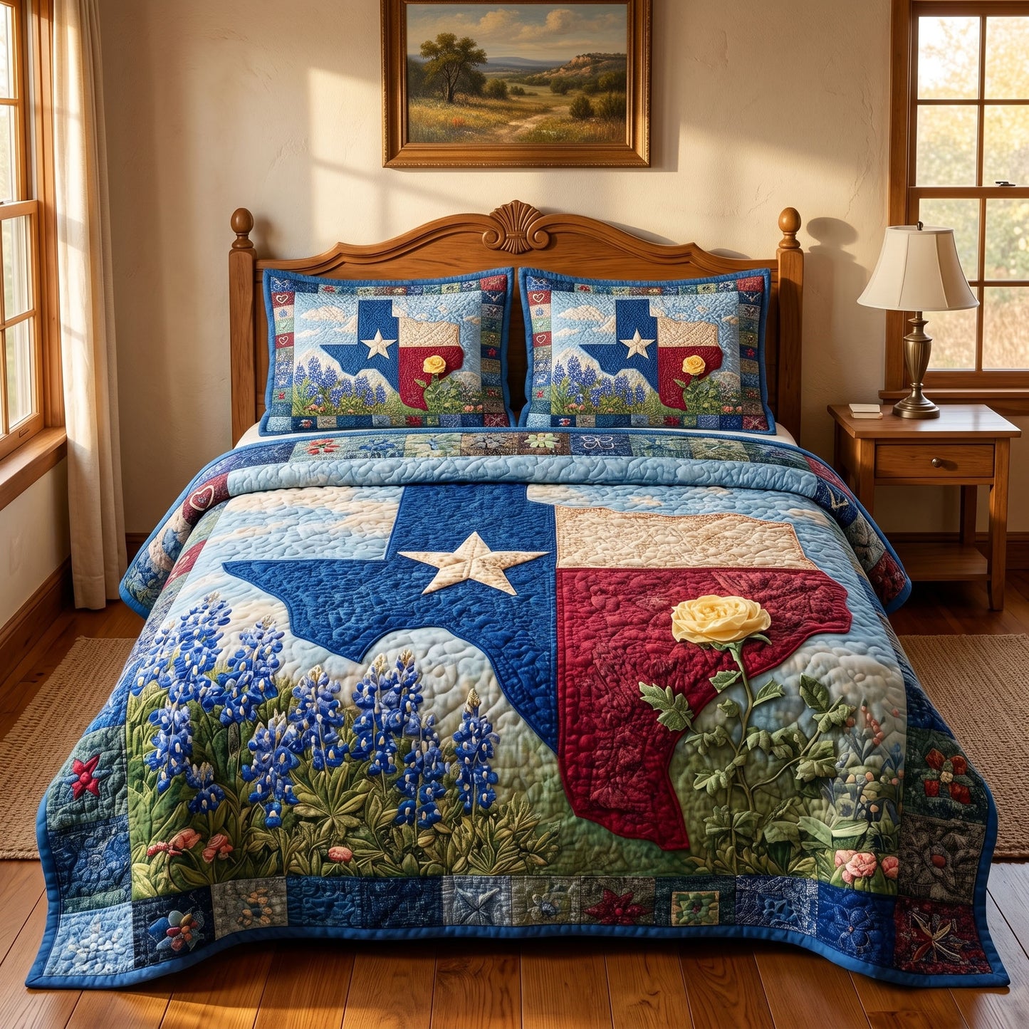 Lone Star 3-Piece Quilted Bedding Set NCU0NT12772