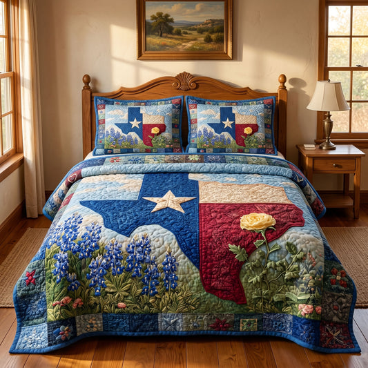 Lone Star 3-Piece Quilted Bedding Set NCU0NT12772