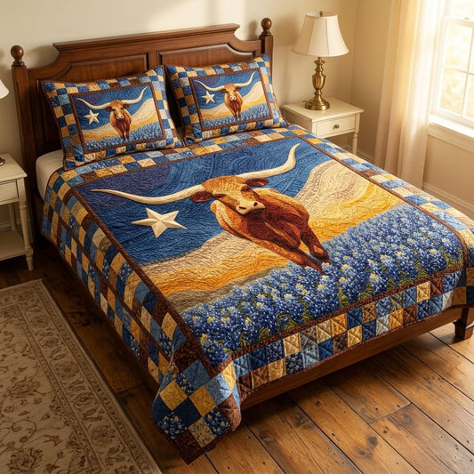 Lone Star 3-Piece Quilted Bedding Set NCU0NT12782