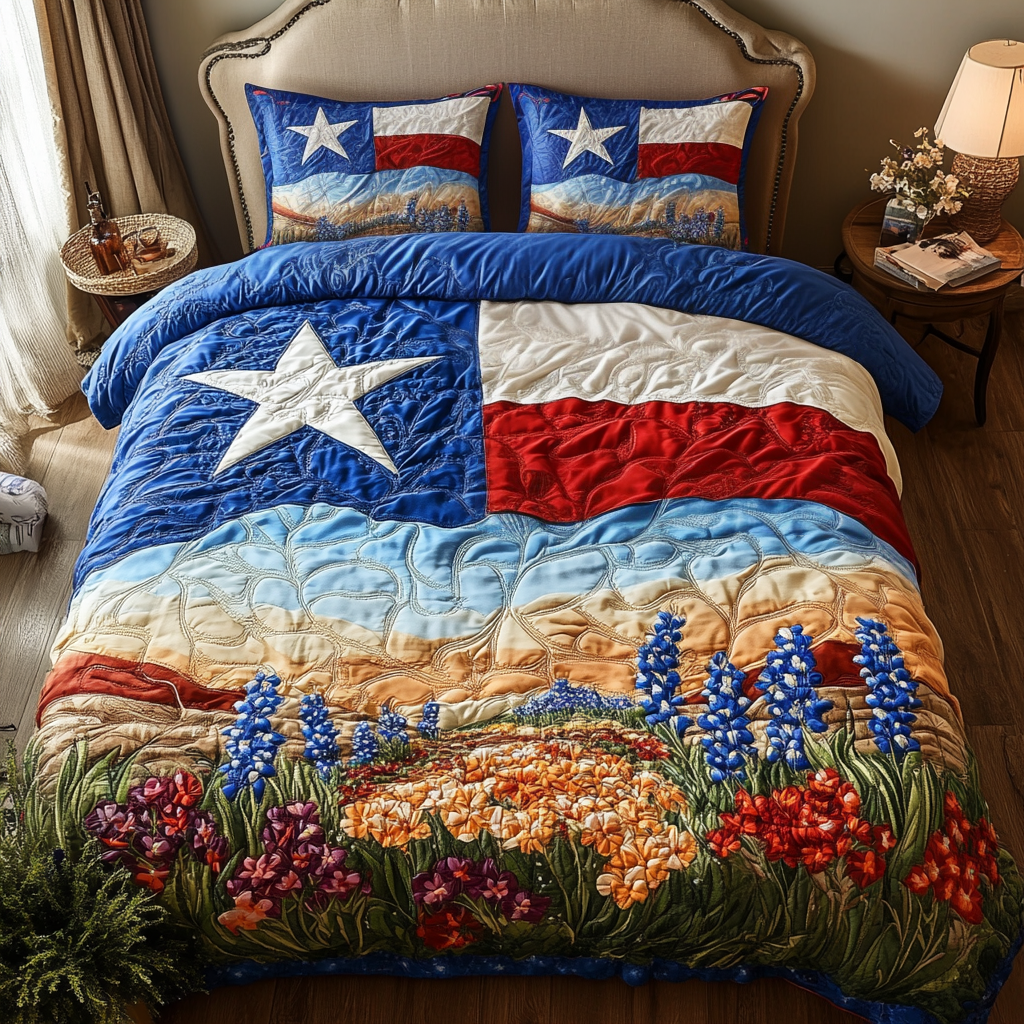 Lone Star 3-Piece Quilted Bedding Set NCU0VH4453